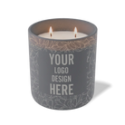 Customized graphite, lotus pattern Wild Journey 12 oz Studio luxury candle with laser etched logo or design