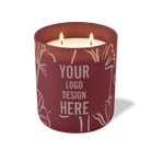 Customized burgundy, oversized flower pattern Wild Journey 12 oz Studio luxury candle with laser etched logo or design