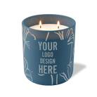 Customized cobalt, oversized flower pattern Wild Journey 12 oz Studio luxury candle with laser etched logo or design
