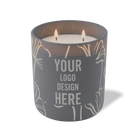 Customized graphite, oversized flower pattern Wild Journey 12 oz Studio luxury candle with laser etched logo or design