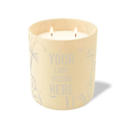 Customized sand, oversized flower pattern Wild Journey 12 oz Studio luxury candle with laser etched logo or design