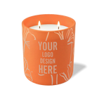 Customized tangy orange, oversized flower pattern Wild Journey 12 oz Studio luxury candle with laser etched logo or design