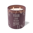 Customized velvet plum, oversized flower pattern Wild Journey 12 oz Studio luxury candle with laser etched logo or design