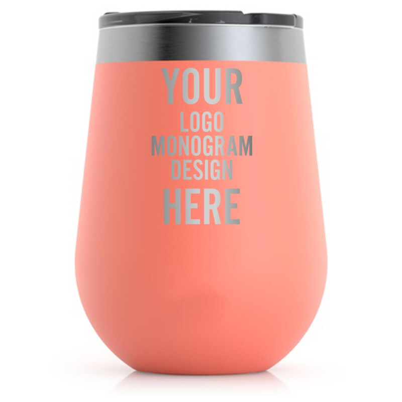 Personalized 12 oz Swig Wine Glass - Powder Coated - Customized Your Way  with a Logo, Monogram, or Design - Iconic Imprint