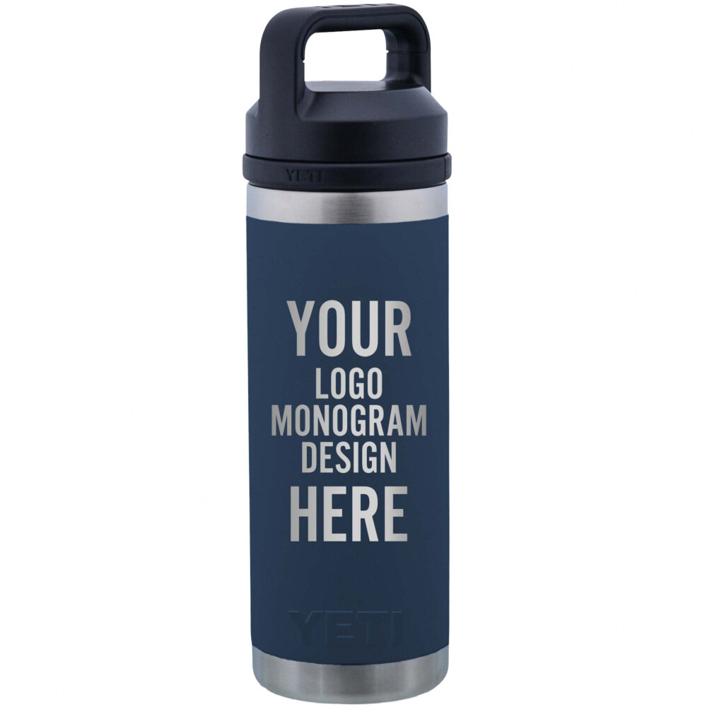 Custom Laser Engraved 18oz YETI Water Bottle with Chug Cap – Curated by  Kayla