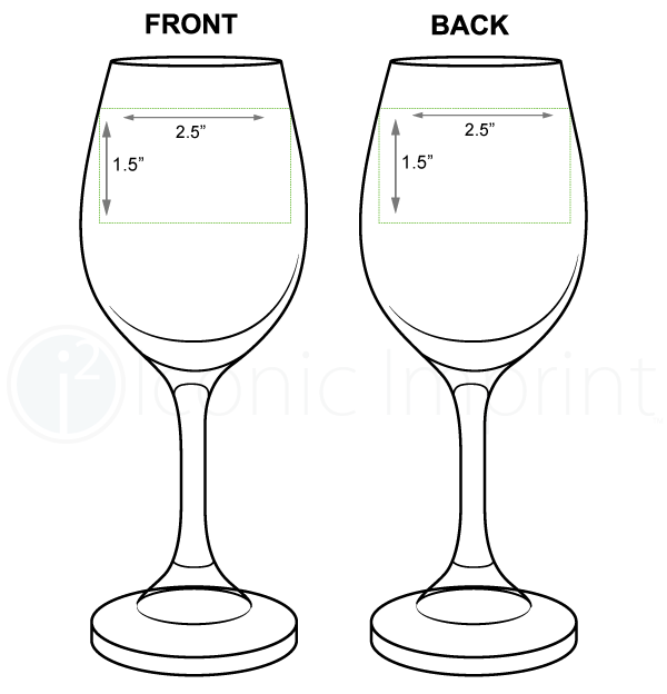 Laser Etched All Purpose Wine Glass Imprint Area