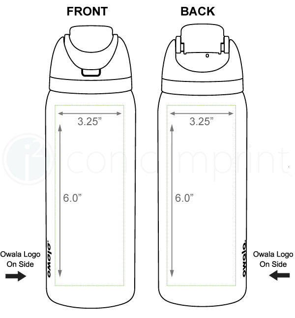 Owala 32 oz Freesip Water Bottle Imprint Area