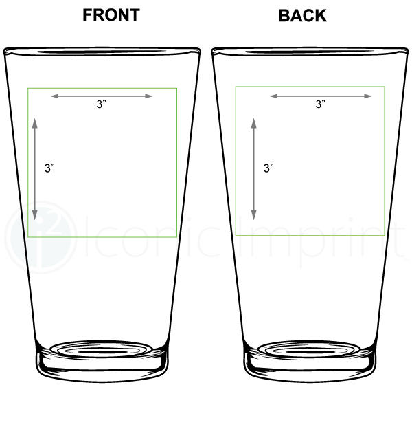 Laser Etched Pint Glass Imprint Area