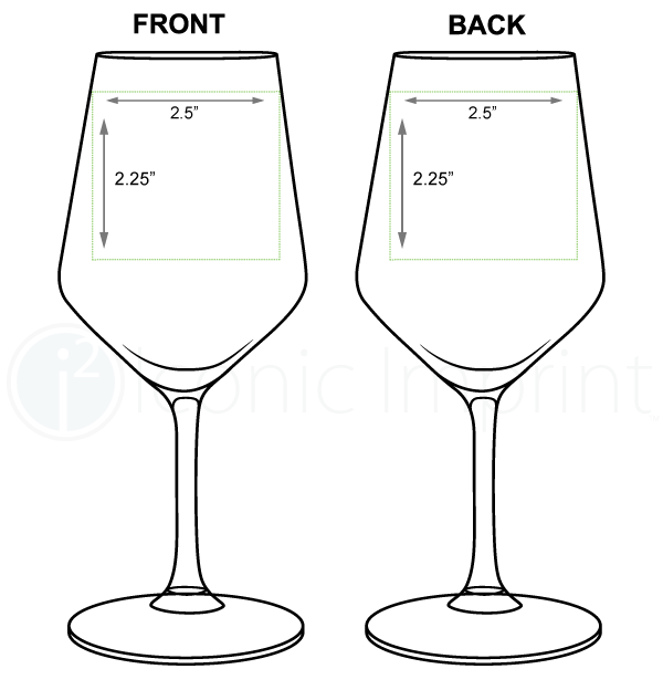 Laser Etched Red Wine Glass Imprint Area