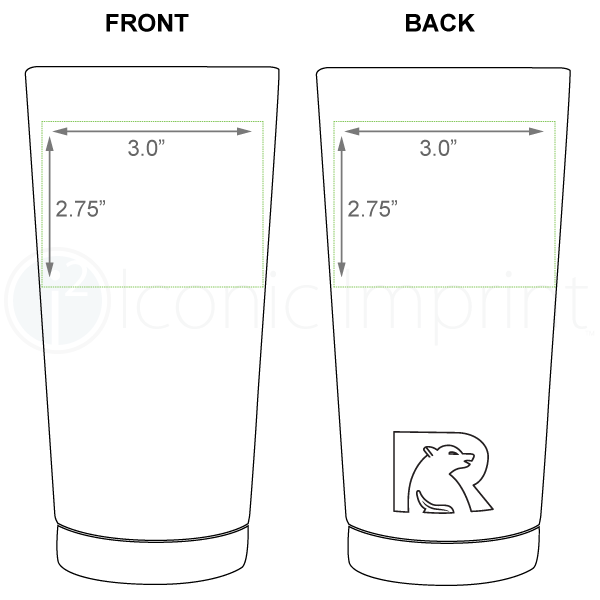 Personalized RTIC 16 oz Pint Glass - Stainless - Customized Your Way with a  Logo, Monogram, or Design - Iconic Imprint