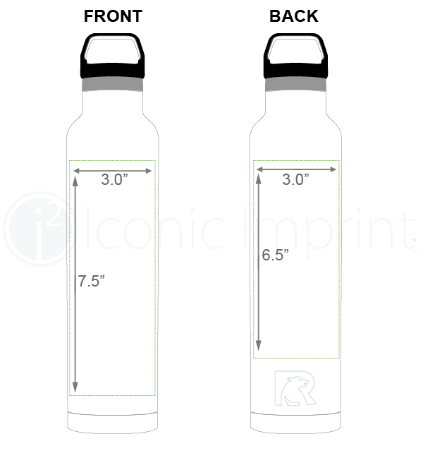 RTIC 26 oz Water Bottle Imprint Area