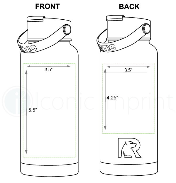 RTIC 32 oz Water Bottle Imprint Area
