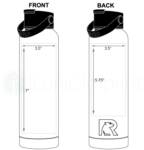 RTIC 40 oz Water Bottle Imprint Area