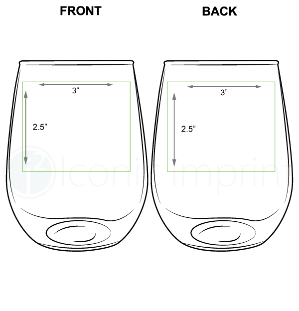 Laser Etched Stemless Wine Glass Imprint Area