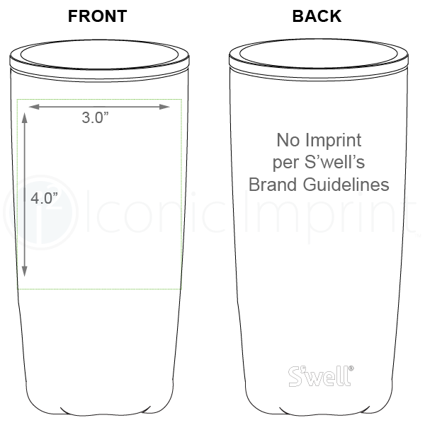 S'well 24 oz Tumbler with Straw Imprint Area